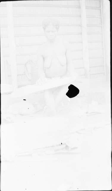 Woman making pottery