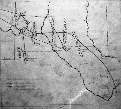 Map showing distribution of sandal types