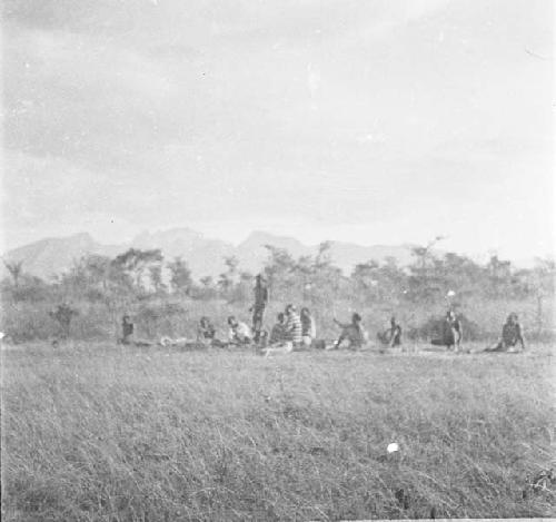 Karamojong carriers at Kanopo, Camp