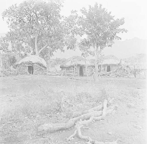 Abandoned village of the Karamojong on Mount Debasien