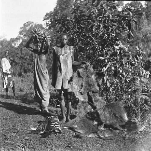 Native vendor of skins and bananas