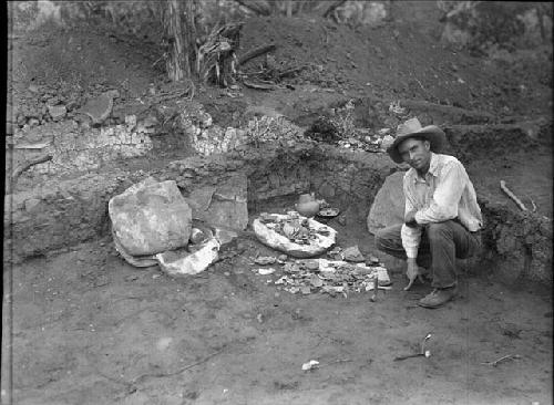 Sherds and Metates in Corner of Room 100A