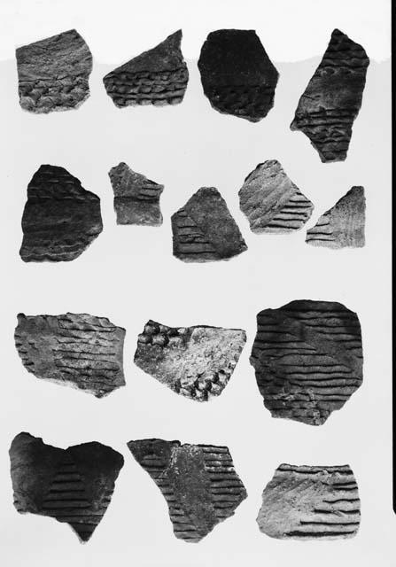 Corrugated potsherds from Pueblo II horizons