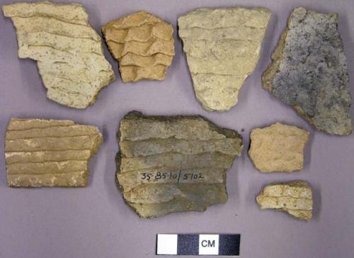 Corrugated potsherds