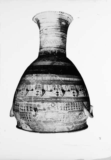 Large attic geometric vase showing funeral