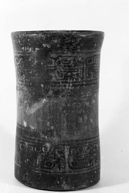 Jar with rows of glyphs