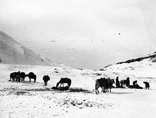 Group breaking camp