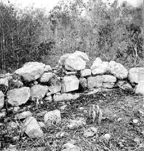 Casa 4 Southwest corner showing curvature of wall