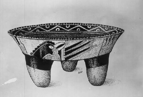 Drawing of reconstructed dish from Central Enclosure