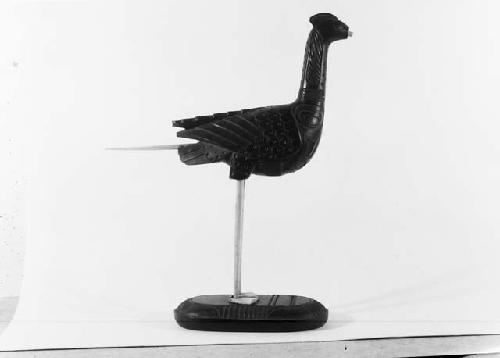 Carved black slate bird