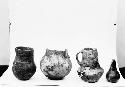 Small bottle, line gray pottery vessel, two pottery vessels