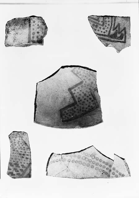 Basket Maker III black on white potsherds from Pueblo I, site 13