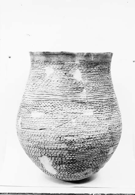 Corrugated pottery jar from Pueblo II level