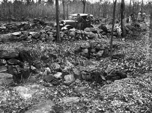 House from north before excavation, Structure 1