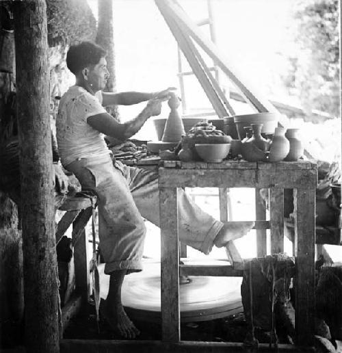 Gaspal Chab working on a wheel, 1 of 4