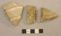 3 fragments of alabaster