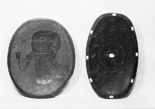 Oval black slate dishes