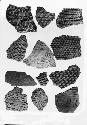 Corrugated potsherds from Pueblo II levels