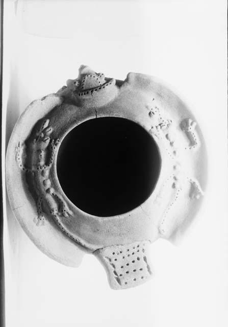 Top view of large pedestal red ware bowl