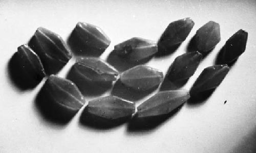 Octagonal carnelian beads