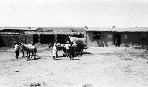 Inn yard and large cart, colonized Chahar