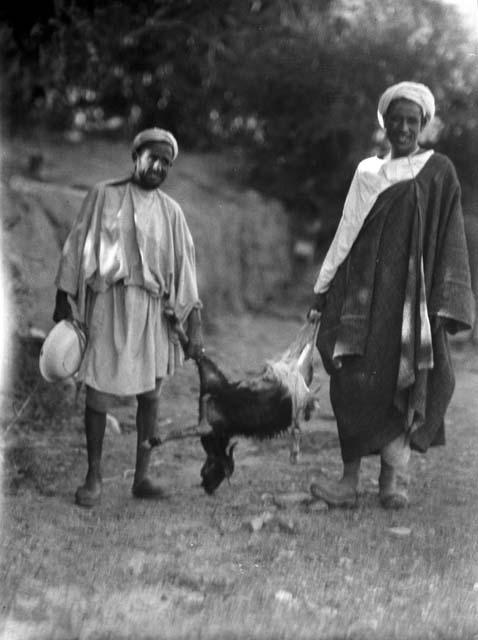 Hamid and Mohammed Amar with goat