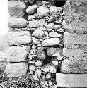 Church, section of wall - northwest exterior corner of main chapel