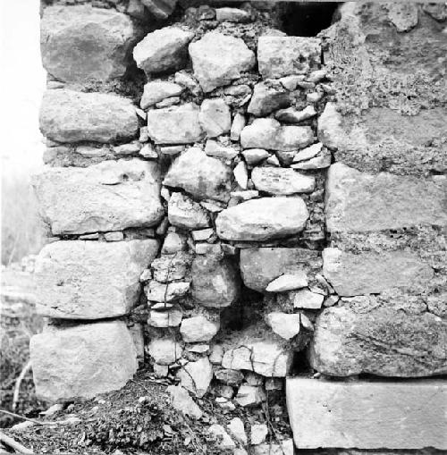 Church, section of wall - northwest exterior corner of main chapel