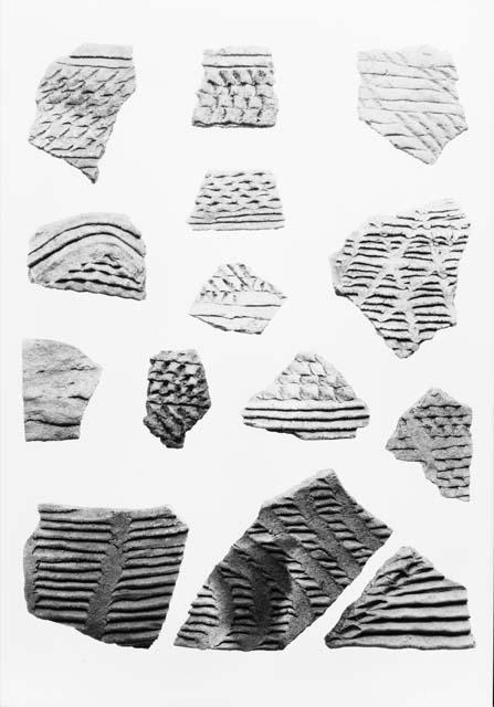 Corrugated potsherds from Pueblo II horizons