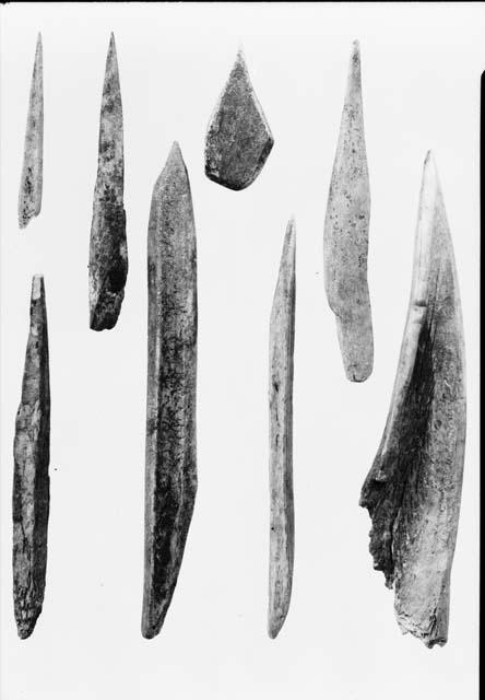 Bone awls from Pueblo I levels