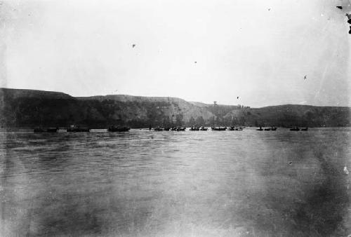 Crow Indians fording Big Horn River