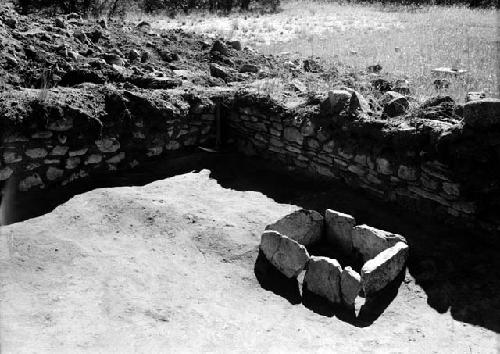 View of excavation showing artifacts