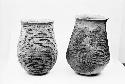 Corrugated pottery jars from Pueblo II levels