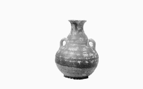 Pottery vessel with neck and two ears