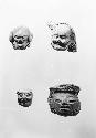 Four carved figurine fragments