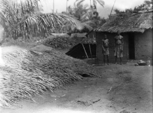 Series showing manner of making roof