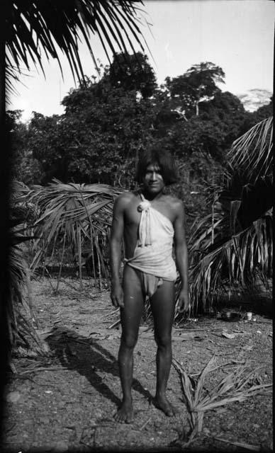 Man standing in jungle