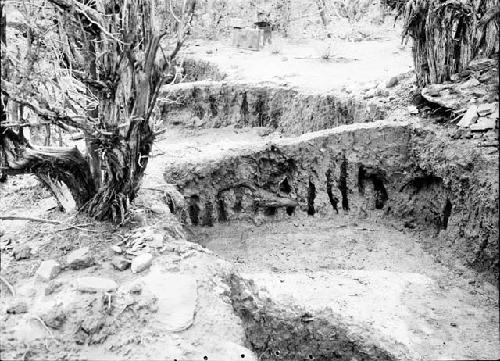 Room 108-109, Showing Post Holes in West Walls.