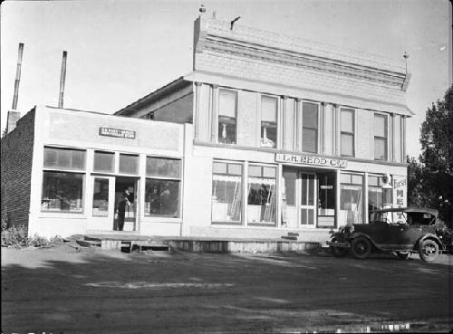 Post office and "co-op", Monticello -- "Pecos" in right foreground