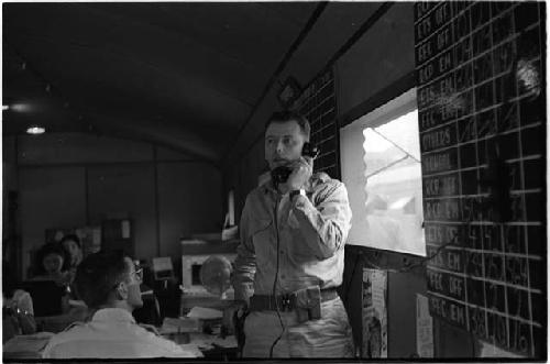 Man talking on telephone