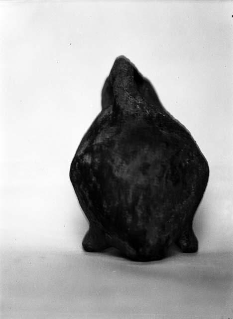 Pottery vessel II, zoomorphic figure, from Prilepac, rear view