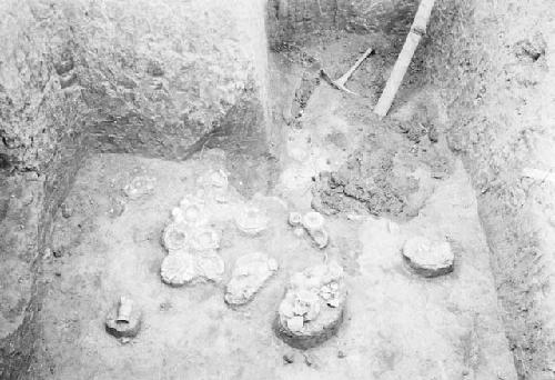 Grave excavation in progress, grave 5, pit 12