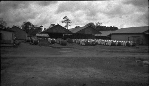 Palm oil trading houses and storage yards