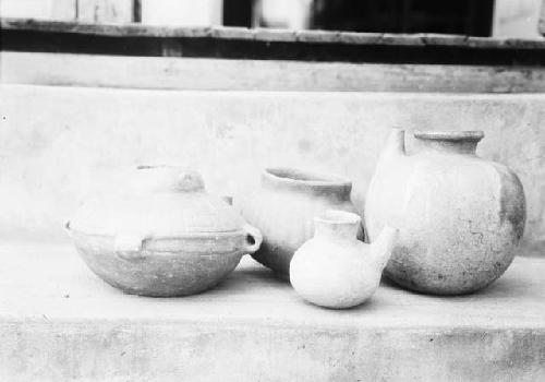 Four ceramic vessels belonging to Dr. Waller