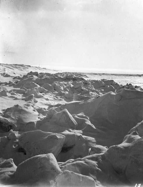 Ice ridge on beach