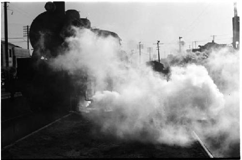 Steam coming out from a train