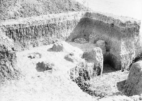 Excavation 3-31, showing first southern enlargement of trench, looking SW