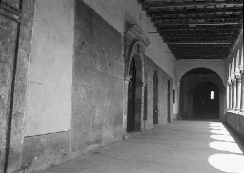 West corridor of Cloister with halls A and B