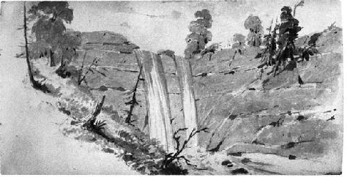 Falls of Saint Anthony, water color by Seth Eastman