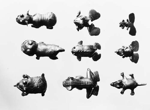 Series of gold zoomorphic figurines - Dr. Barbour's